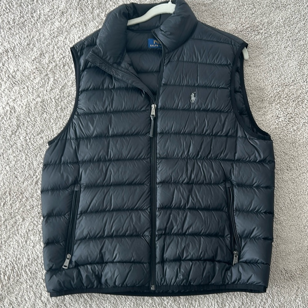Ralph Lauren Polo Black Puffer Vest Size Large - Barely Worn